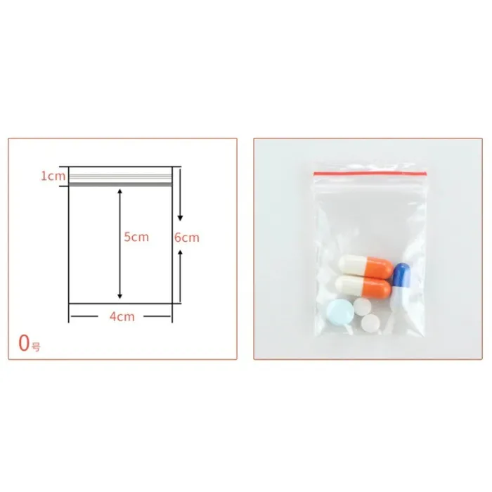 Sacs de rangement en plastique - refermables - 5 fils - 100 pièces