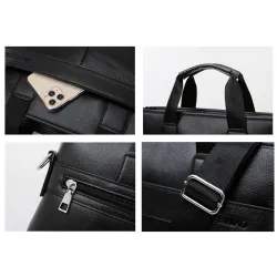 Elegant skulder business bag - skinn