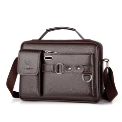 Klein vintage schoudertasje - leerTassen