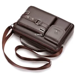 Liten vintage skulderveske - skinn