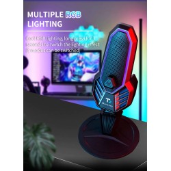 RGB-Gaming-Kondensatormikrofon – Niere – mit Ständer – USB