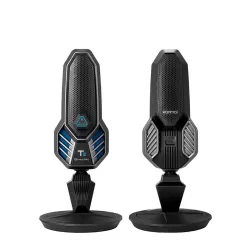 Microphone à condensateur de jeu RVB - cardioïde - avec pied - USB