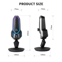 RGB gaming condenser microphone - cardioid - with stand - USBMicrophones