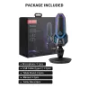 RGB gaming condenser microphone - cardioid - with stand - USBMicrophones