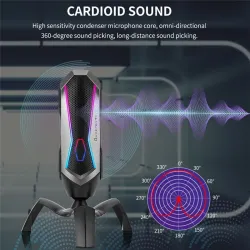 YANMAI T1 Mecha - microphone de jeu à condensateur - cardioïde - RVB - USB
