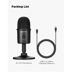BOYA BY-CM3 - Microphone à condensateur USB - avec enregistrement