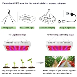LED-växtljus - fullt spektrum - 300W - 1600W