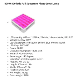 LED plantengroeilamp - volledig spectrum - 300W - 1600WKweeklampen