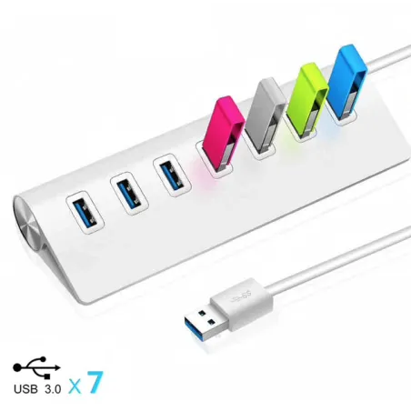 Aluminiowy rozgałęźnik - USB 3.0 - 7 portów USB - HUBHuby