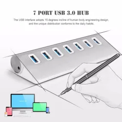 Aluminiumsdeler - USB 3.0 - 7 porter USB - HUB