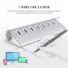 Répartiteur aluminium - USB 3.0 - USB 7 ports - HUB