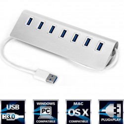 Aluminium splitter - USB 3.0 - 7 poorts USB - HUBHubs