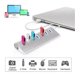 Alumiininen jakaja - USB 3.0 - 7 portti USB - HUB