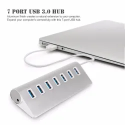 Aluminiumsdeler - USB 3.0 - 7 porter USB - HUB