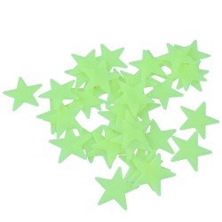 Glow-in-the-dark stjärnor - vägg-/takklistermärken - 3cm - 50 st
