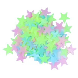 Etoiles phosphorescentes - stickers muraux / plafond - 3cm - 50 pièces