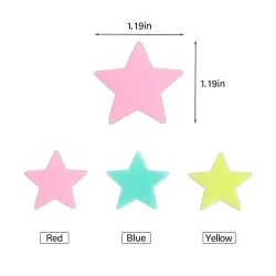 Glow-in-the-dark stjerner - væg-/loftklistermærker - 3cm - 50 stk