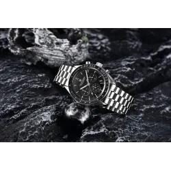 PAGANI DESIGN - zegarek kwarcowy ze stali nierdzewnej - wodoodporny - srebrny / czarnyZegarki