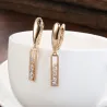Elegant long earrings - rose gold / crystalsEarrings