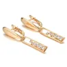 Boucles d'oreilles longues élégantes - or rose / cristaux