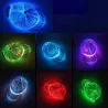 Casquette de baseball - fibre optique - LED 7 couleurs - USB - noir