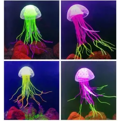 Lysende silikone vandmænd - akvarie dekoration