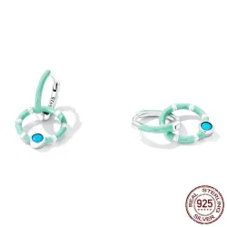 Turkise doble øredobber - 925 sterling sølv