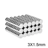 N52 - neodyymimagneetti - vahva levy - 3 * 1,5 mm - 20 kpl