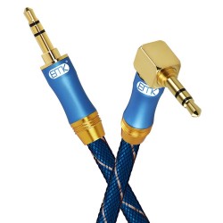 Kabel audio AUX jack 35 mm - męski do męskiego - 90 stopni - prawo kątnyKable