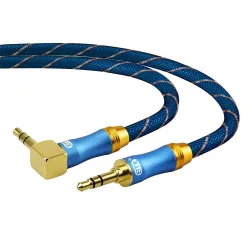 35 mm jack AUX lydkabel - han til han - 90 grader - ret vinkel