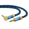 Câble audio AUX jack 35 mm - mâle à mâle - 90 degrés - angle droit