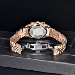 BENYAR - elegant Quartz klocka - kronograf - vattentät - rostfritt stål - guld / svart