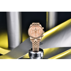 BENYAR - elegant Quartz-klokke - kronograf - vanntett - rustfritt stål - gull