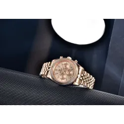 BENYAR - montre à quartz élégante - chronographe - étanche - acier inoxydable - or