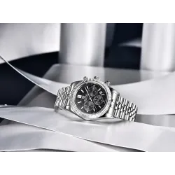 BENYAR - elegant Quartz watch - chronograph - waterproof - stainless steel - blackWatches