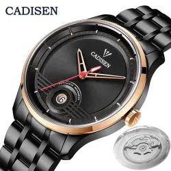 CADISEN - montre mécanique automatique - étanche - acier inoxydable - noir