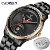 CADISEN - montre mécanique automatique - étanche - acier inoxydable - noir