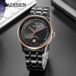 CADISEN - montre mécanique automatique - étanche - acier inoxydable - noir