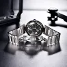 BENYAR - montre mécanique automatique - design évidé - acier inoxydable - blanc