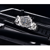BENYAR - montre mécanique automatique - design évidé - acier inoxydable - blanc
