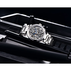BENYAR - orologio meccanico automatico - design vuoto - acciaio inossidabile - nero