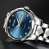 HAIQIN - relógio automático mecânico - aço inoxidável - ouro / azul