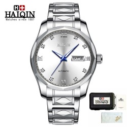 HAIQIN - mechaniczny zegarek automatyczny - stal nierdzewna - srebrno / białyZegarki