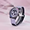 PAGANI DESIGN - montre de sport mécanique - chronographe - lunette arc-en-ciel - bracelet cuir - violet