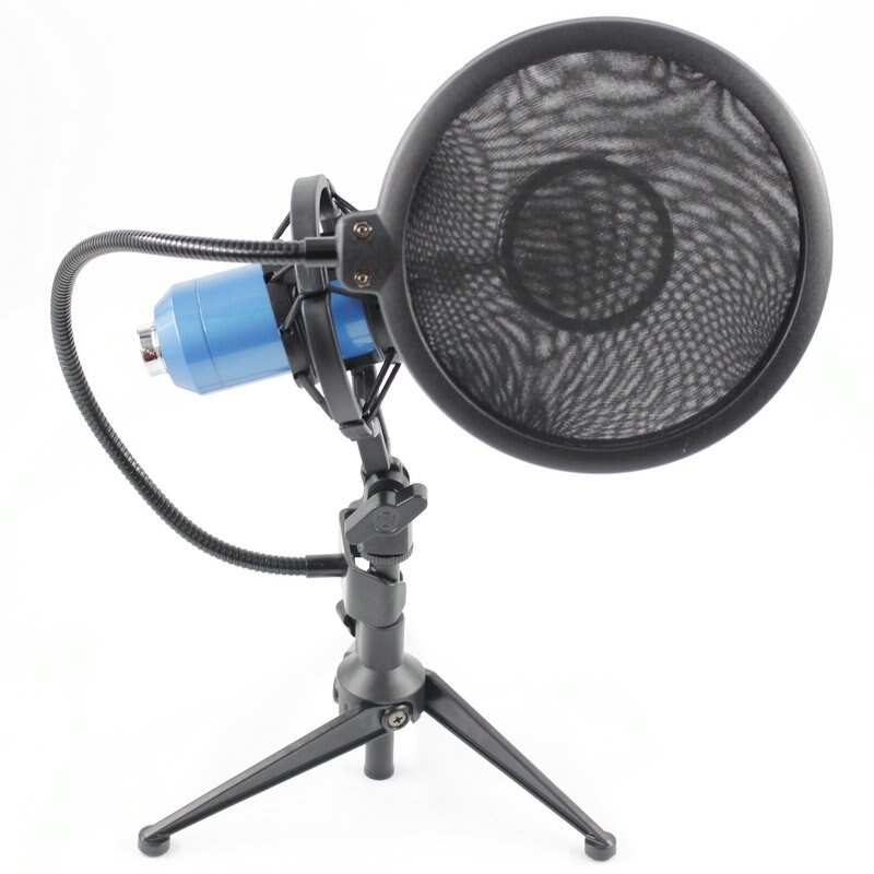 BM8000 - trådbunden inspelningskondensor - mikrofon - stötfäste - stativ - 3,5 mm kontakt