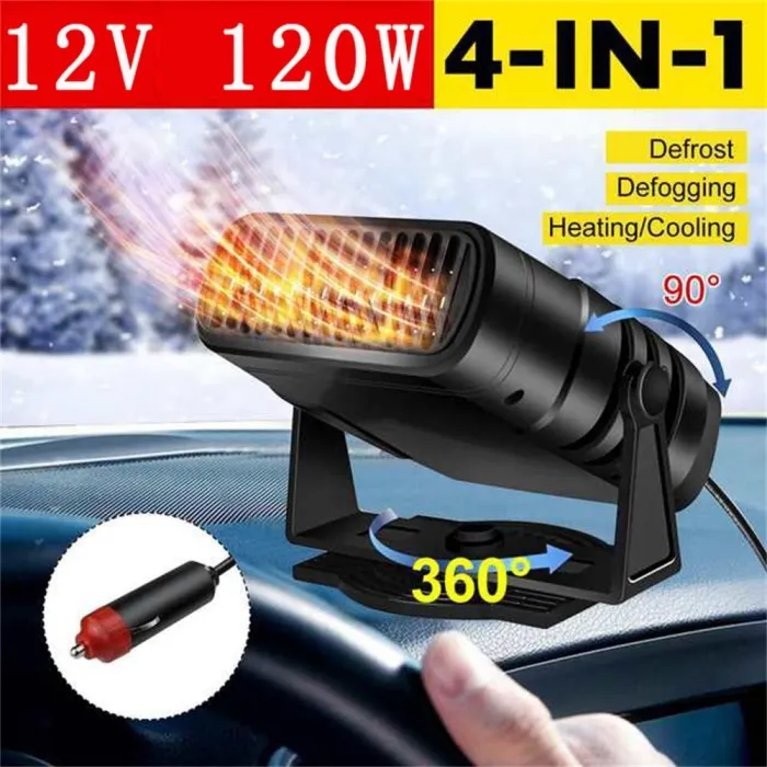 Chauffage de voiture 4 en 1 - ventilateur de refroidissement/chauffage - sèche-linge/désembuage/dégivreur - 120W