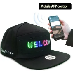 Lysende LED baseball cap - Bluetooth kontrol