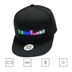 Lysende LED baseball cap - Bluetooth kontrol