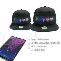 Boné de beisebol com LED luminoso - controle Bluetooth