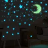 Stickers lumineux mur / plafond - décoration chambre enfant - lune / étoiles - 111 pièces